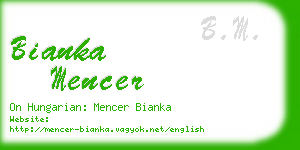 bianka mencer business card